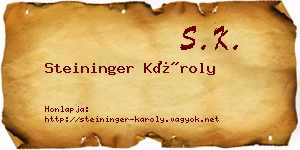 Steininger Károly névjegykártya