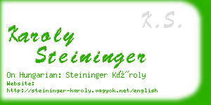 karoly steininger business card